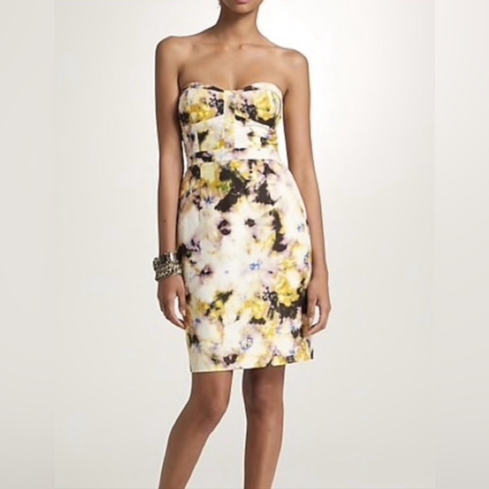 J. Crew Linen and Silk Blend Fleurette Bustier Strapless Dress